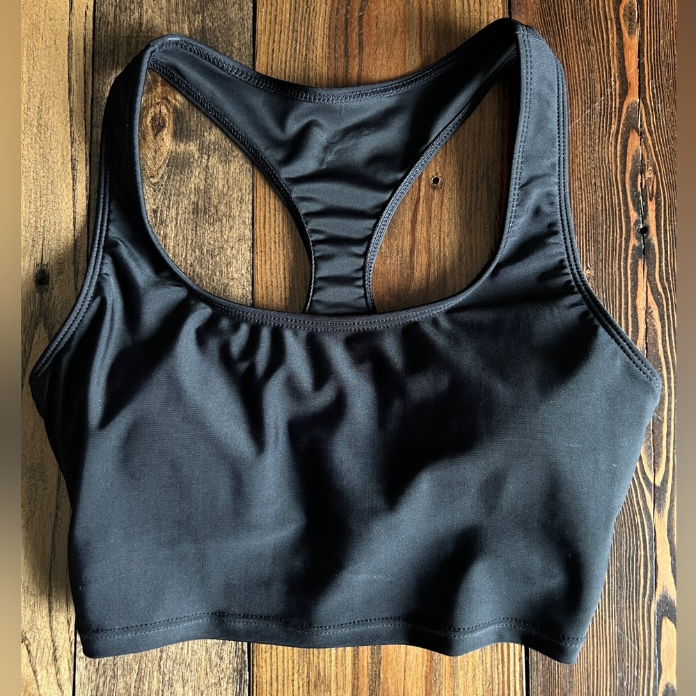 PUMA • new black racerback bikini tankini top swimsuit swim wear sporty basic XS